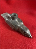 Hawk Effigy Stone Pipe     Indian Artifact Arrowhe