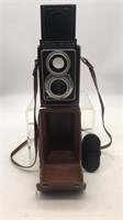 Vintage Kodak Reflex Camera In Field Case