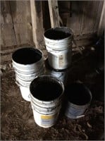 Group of 5 gal buckets ( inside has dried sealer