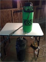 3 gallon pump sprayer & roll of black plastic