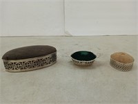 3 Sterling pin cushions