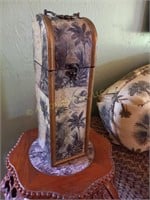 14" Old World Style Palm Tree Motif Wine Case