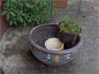 12" Outdoor Planter Pot & Contents