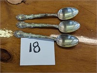 Alvin Sterling Silver French Scroll Spoons