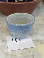 Blue & White Stoneware Custard Cup