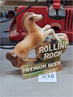 Rolling Rock Beer Chalkware Statue