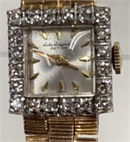 14KT Yellow Gold & (20) Diamond Bezel Wrist Watch