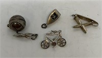(5) Vintage Sterling Bracelet Charms
