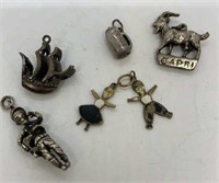 (6) Vintage Sterling Bracelet Charms