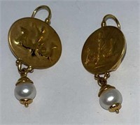18k Tagliamonte earrings with pearls