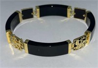 14kt gold and onyx bracelet