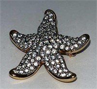 Swarovski Crystal Starfish pin