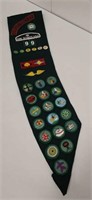 Vintage Girl Scout Sash w/Badges & Pins