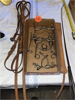 (3) Bits, Bridle Headstall, Spurs & Whip