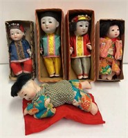 (5) Miniature 1950’s China Dolls Made in Japan