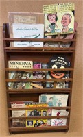 Vintage General Store Literature Rack w/Contents