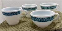 Pyrex-Set of three tall cups and one short