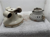 Set of two vintage porcelain light fixtures