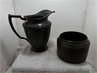Vintage WA Rogers pitcher & unmarked bowl