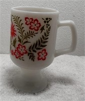 Vintage Hot Drink Cup w/ Flowers