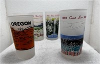 Set of Four Frosted MCM Oregon Glasses