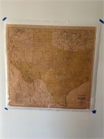 Large Vintage 1906 Texas Railroad Map
