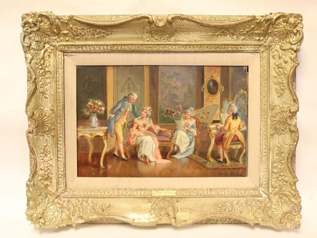 19th.C Signed Oil on Board