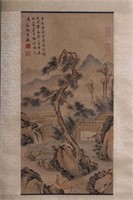 Chinese Ink Color Landscape Scroll Painting