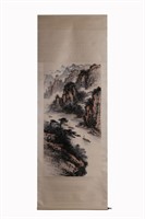 Chinese Ink Color Landscape Scroll Painting