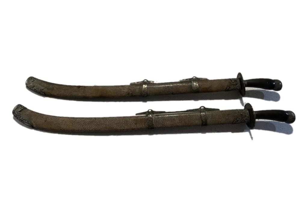 Two Qing Dynasty Chinese Sword