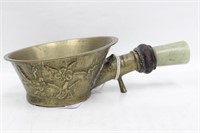 Chinese Copper Ladle w Jade