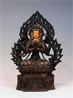 Qing Chinese Bronze Buddha Statue
