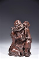 Qing Chinese Huangyang Wood Carved Immortal