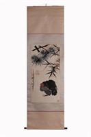 Hen, Chinese Ink Color Scroll Painting