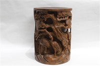 A Wooden Carved Brushpot