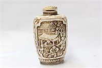 Chinese Bone Carved Snuff Bottle