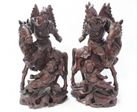 Two Chinese Wood Carved