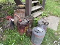 Gas Tin Cans, Barrel, Milk Can, Ammo Box