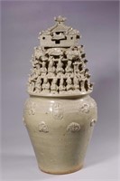 Chinese Glazed Ceramic Barn Vase