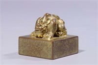 Chinese Gilt Bronze Seal