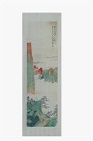 Chinese Ink Color Scroll Painting,Signed