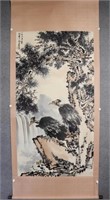 Chinese Ink Color Scroll Painting,Signed