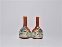 Pair of Chinese Glazed Porcelain Vases,Mark