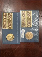 American revolution medal coin and postage - 2 lot