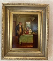Fancy Gold Framed Signed Painting on Board
