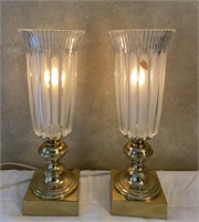 Pr Vintage Crystal Lamps
