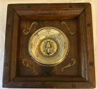 Vintage Wood Framed Wall Barometer