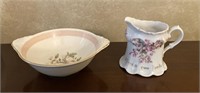 (2) Vintage Pieces Floral Porcelain