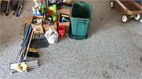 Household lot, tubs ( only 1 lid), car cleaners,