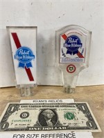 2 vintage Pabst Blue Ribbon Beer tap handles
